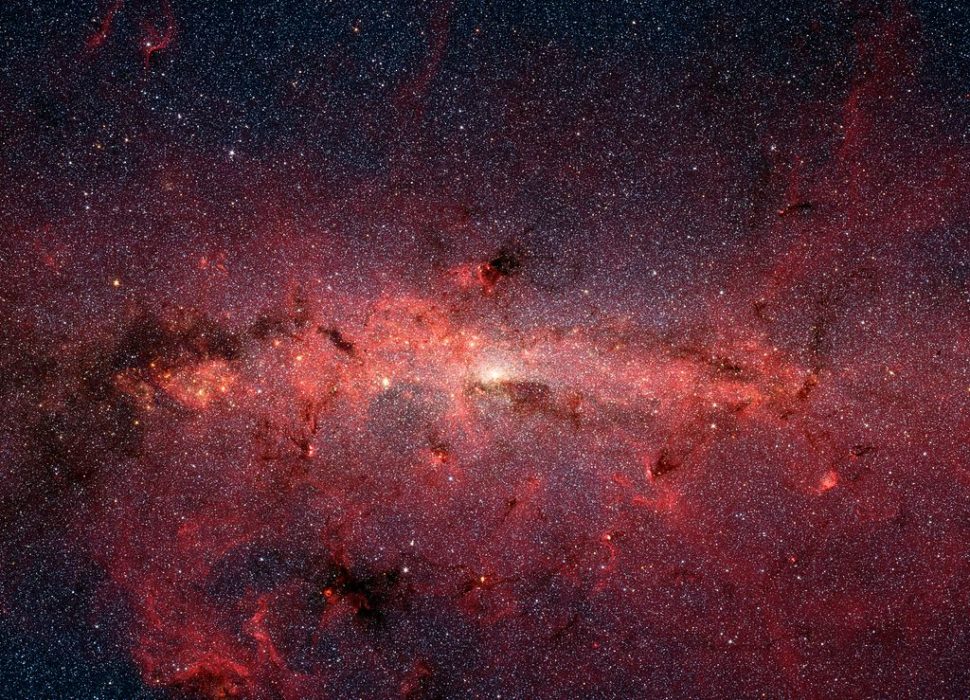 Hundreds of thousands of stars crowded into the swirling core of our spiral Milky Way galaxy | Image courtesy of NASA/JPL-Caltech/S. Stolovy (SSC/Caltech)